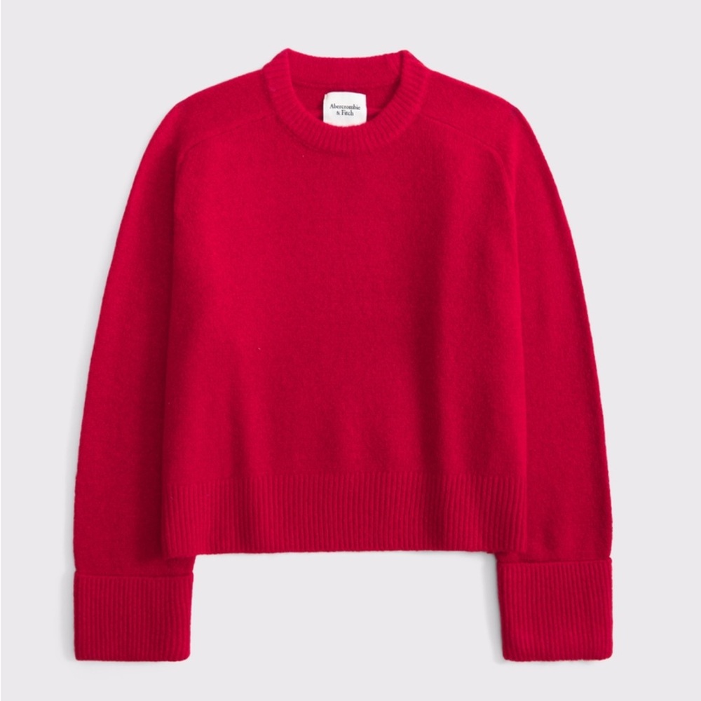 Abercrombie & Fitch Red Crewneck Sweater
